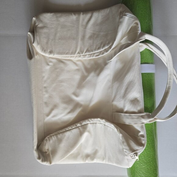 Orbit Gym Bag With Yoga Mat, 20"H x 7"W x 13"D, Cream/Green - Picture 2 of 4